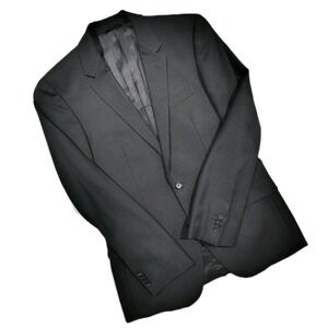 Hugo Boss Blazer Sporcoat Mens  Jacket 38R Black Wool Textured Slim Two Button